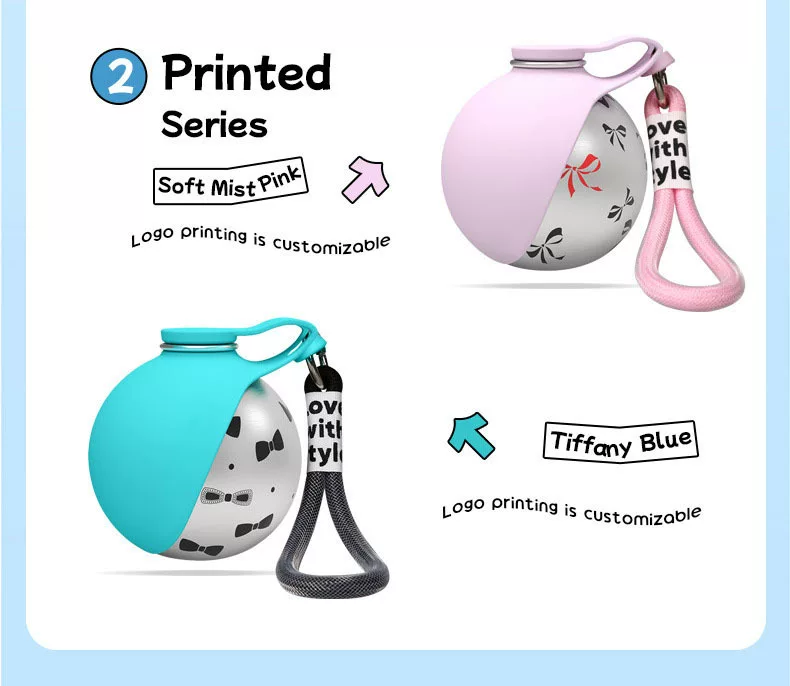 Stainless Steel Round Pet Water Bottle w/ Strap, Foldable Outdoor Cup for Dogs & Cats - Image 7