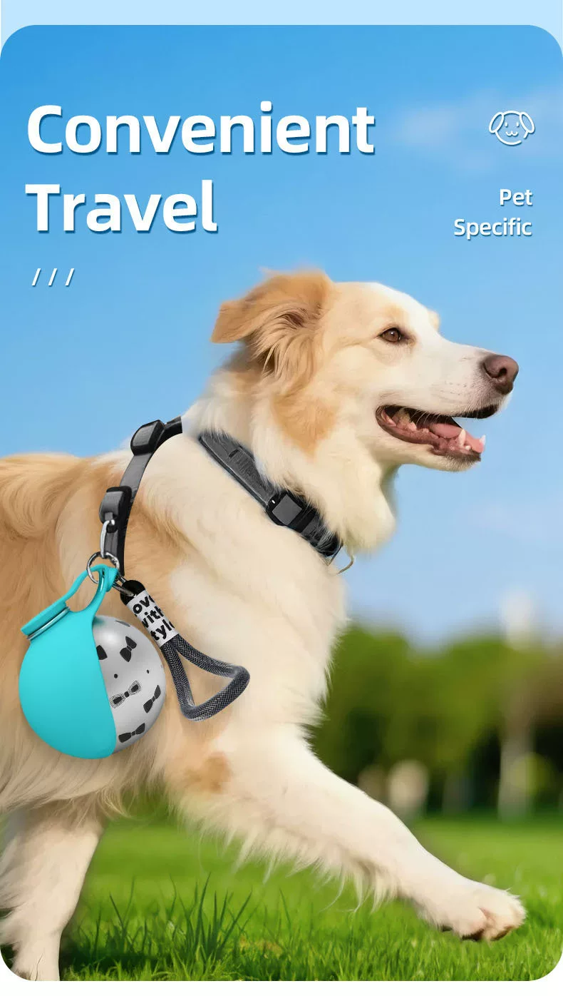 Stainless Steel Round Pet Water Bottle w/ Strap, Foldable Outdoor Cup for Dogs & Cats - Image 10