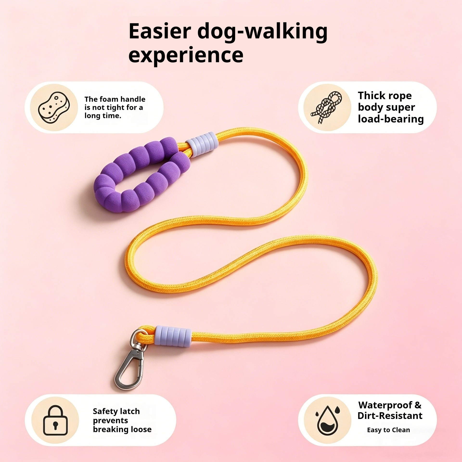 Anti-Pull Dog Leash with Foam Grip - Image 3