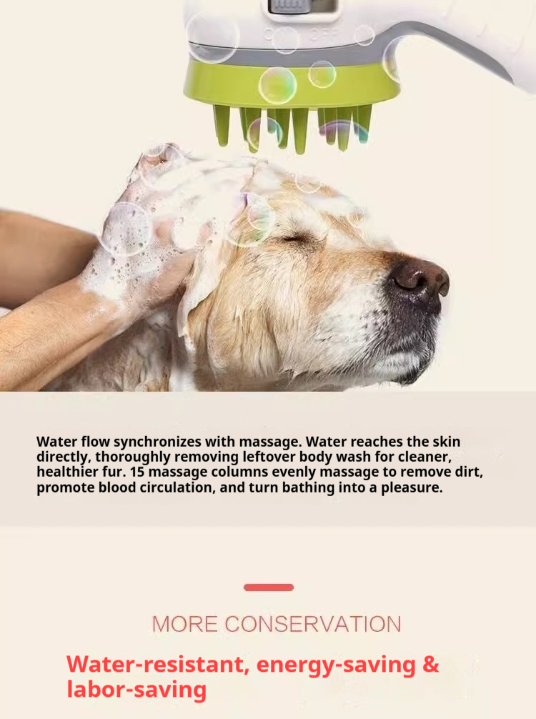 Pet Shower Sprayer Bath Brush for Dogs & Cats