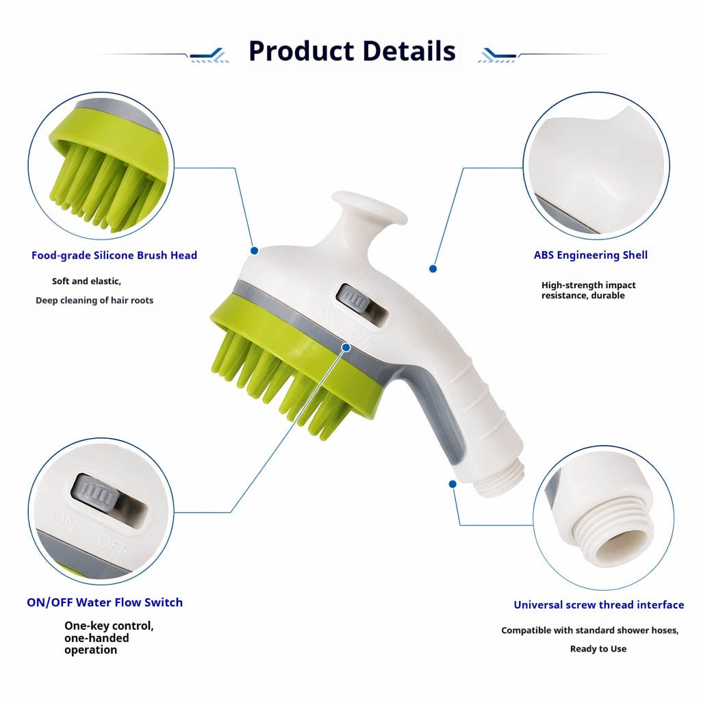 Pet Shower Sprayer Bath Brush for Dogs & Cats - Image 6